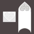 Laser cut envelope template for invitation wedding card Royalty Free Stock Photo